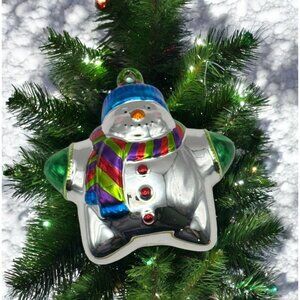 Carlton Cards Snowman Christmas Ornament Star of the Season Vintage 1999 AGC
